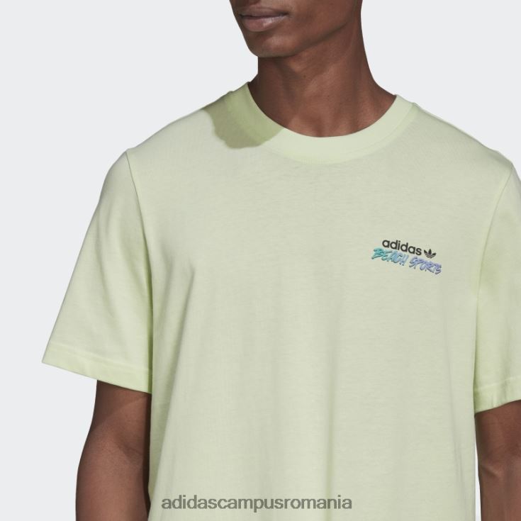 adidas campus romania tricou cu flori de pește alimentat cu grafic lime bărbați lămâie verde J266N215107