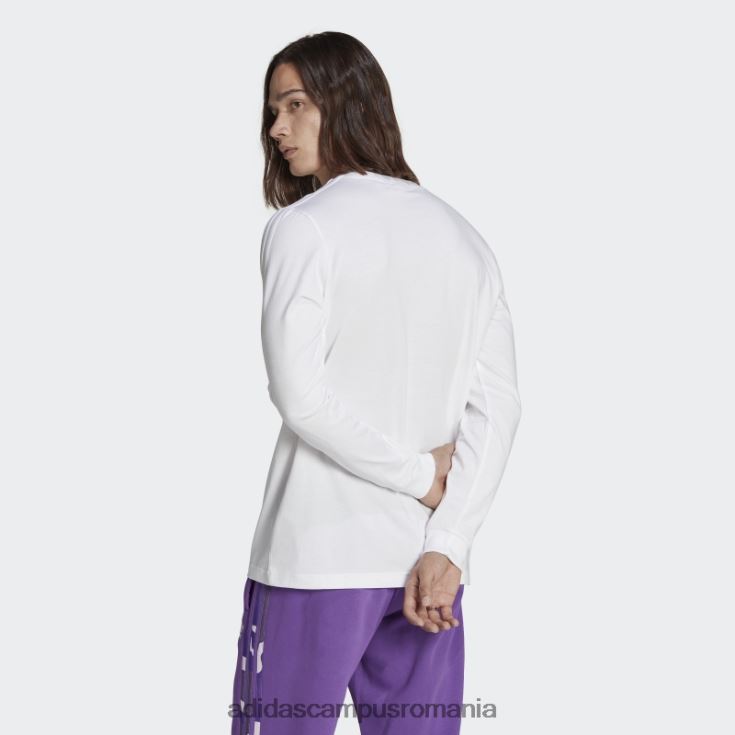 adidas campus romania tricou cu mânecă lungă cu dungi camo cu grafică albă bărbați alb J266N21007