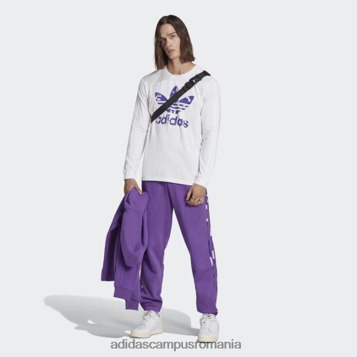 adidas campus romania tricou cu mânecă lungă cu dungi camo cu grafică albă bărbați alb J266N21007
