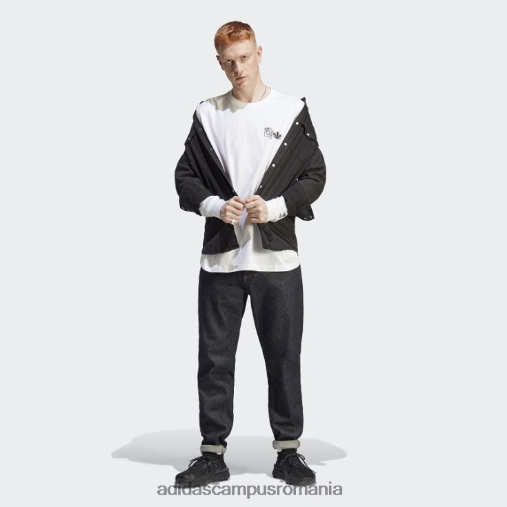 adidas campus romania tricou cu mânecă lungă cu grafică albă hack the elite bărbați alb J266N27481