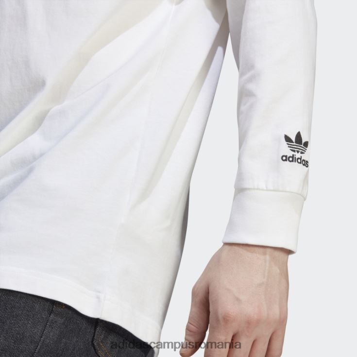 adidas campus romania tricou cu mânecă lungă cu grafică albă hack the elite bărbați alb J266N27481