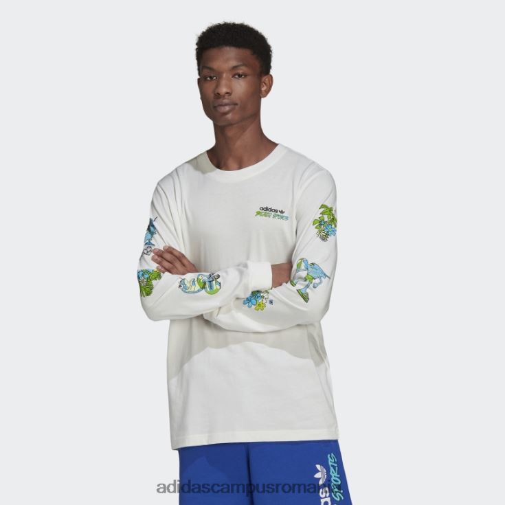 adidas campus romania tricou cu mânecă lungă cu grafic stoked fish alb bărbați alb J266N215097