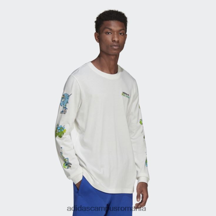 adidas campus romania tricou cu mânecă lungă cu grafic stoked fish alb bărbați alb J266N215097