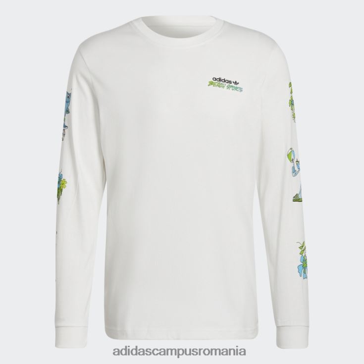 adidas campus romania tricou cu mânecă lungă cu grafic stoked fish alb bărbați alb J266N215097