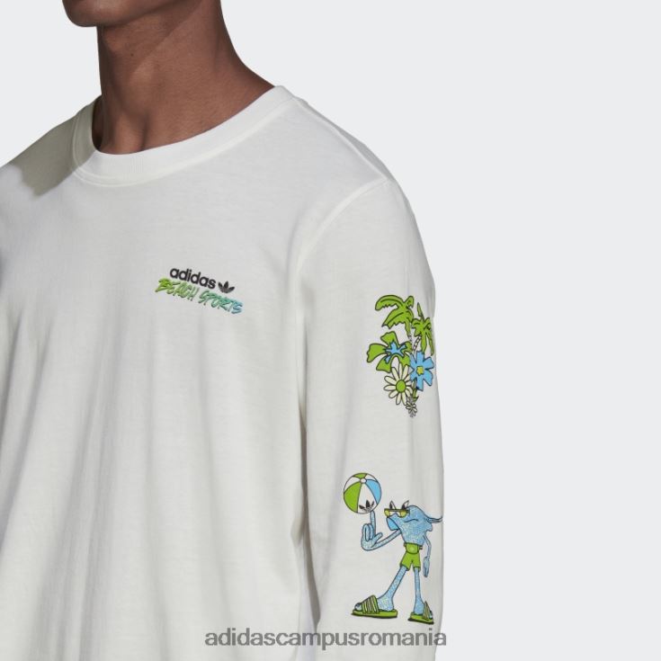 adidas campus romania tricou cu mânecă lungă cu grafic stoked fish alb bărbați alb J266N215097