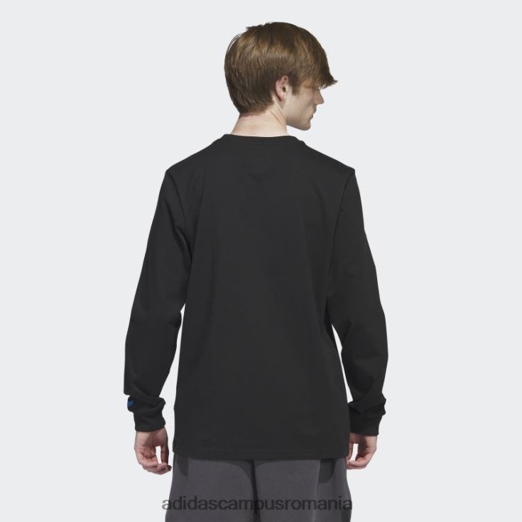 adidas campus romania tricou cu mânecă lungă grafic shmoofoil negru bărbați negru/multicolor J266N25677