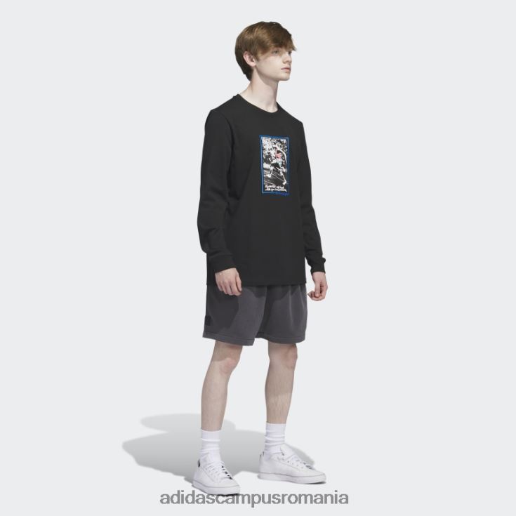 adidas campus romania tricou cu mânecă lungă grafic shmoofoil negru bărbați negru/multicolor J266N25677