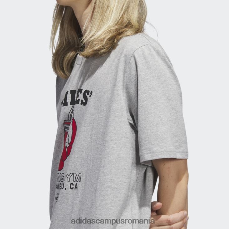 adidas campus romania tricou cu mânecă scurtă pentru afaceri de la modă scarlet miles bărbați gri mediu/negru/stacojiu J266N25094
