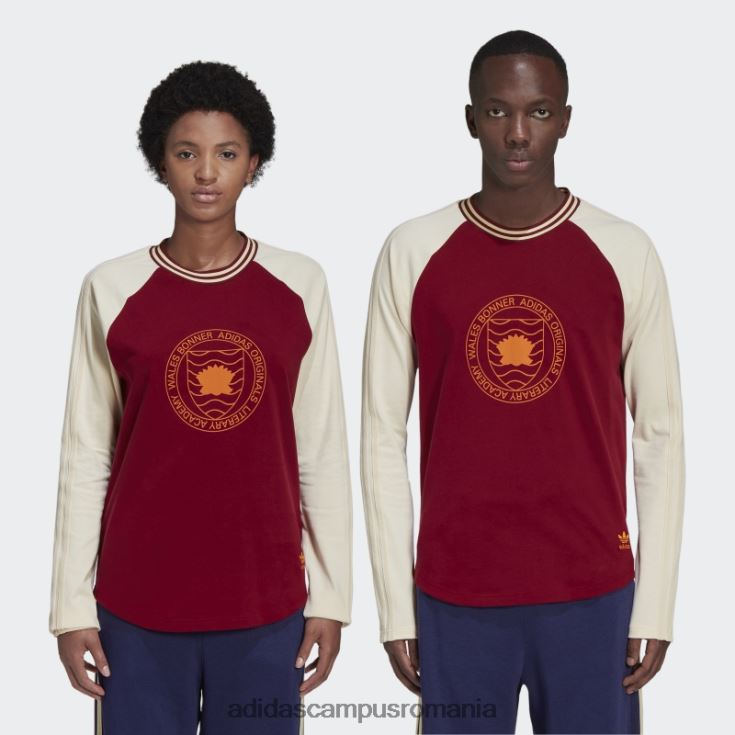 adidas campus romania tricou grafic adidas cu mânecă lungă bonner burgundy Wales bărbați Burgundia J266N21683