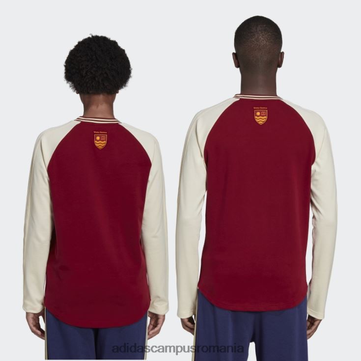 adidas campus romania tricou grafic adidas cu mânecă lungă bonner burgundy Wales bărbați Burgundia J266N21683