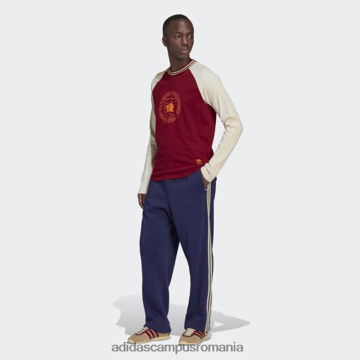 adidas campus romania tricou grafic adidas cu mânecă lungă bonner burgundy Wales bărbați Burgundia J266N21683
