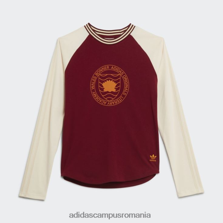 adidas campus romania tricou grafic adidas cu mânecă lungă bonner burgundy Wales bărbați Burgundia J266N21683