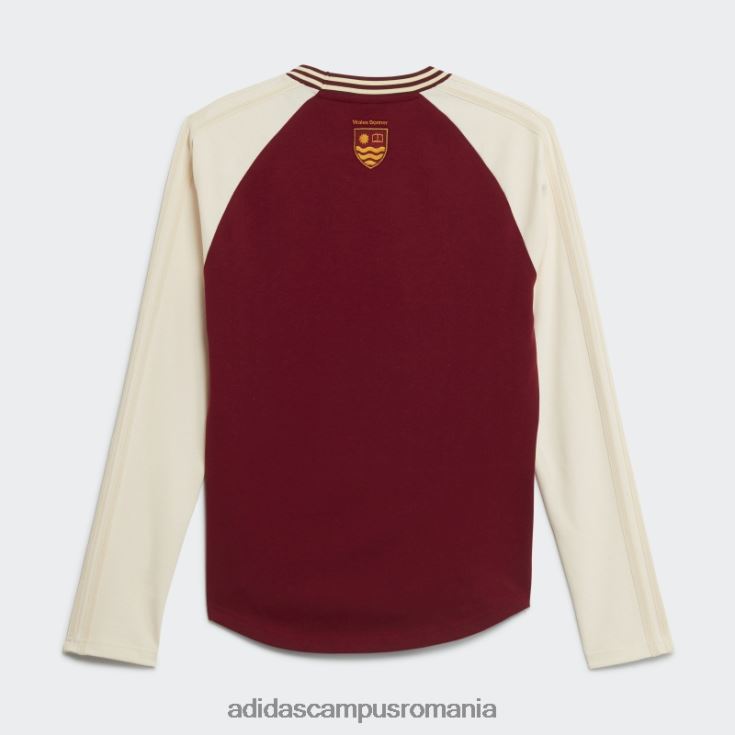 adidas campus romania tricou grafic adidas cu mânecă lungă bonner burgundy Wales bărbați Burgundia J266N21683