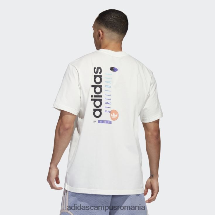adidas campus romania tricou grafic alb de baschet streetball bărbați alb J266N26070