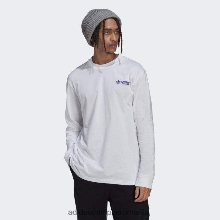 adidas campus romania tricou grafic cu maneca lunga alb bărbați alb J266N27099