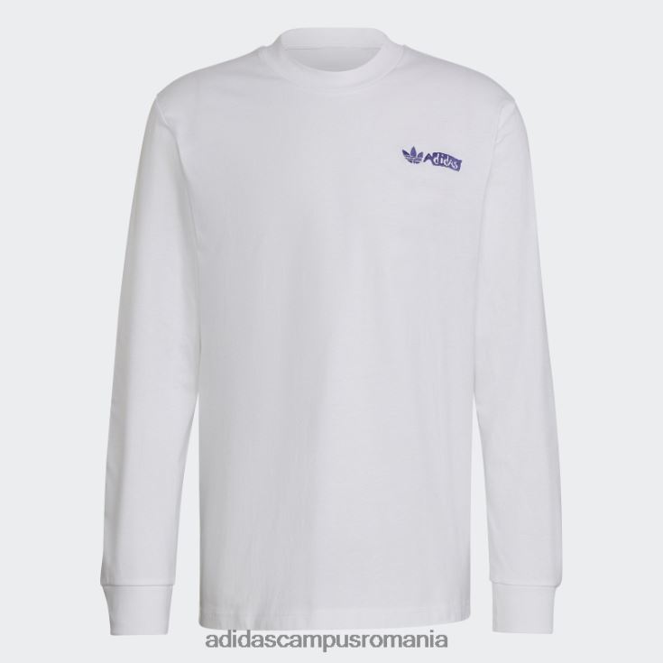 adidas campus romania tricou grafic cu maneca lunga alb bărbați alb J266N27099