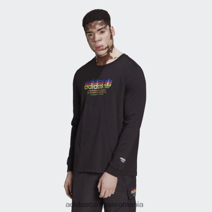 adidas campus romania tricou hiperreal cu mânecă lungă negru bărbați alb negru J266N215008