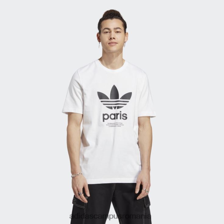 adidas campus romania tricou icone paris city originals alb bărbați alb J266N214138