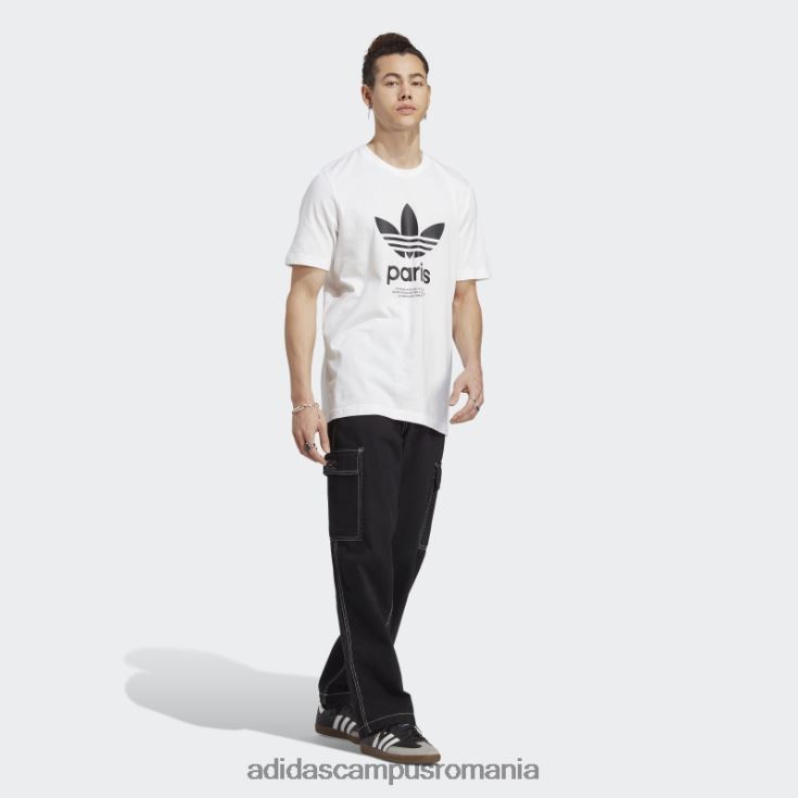 adidas campus romania tricou icone paris city originals alb bărbați alb J266N214138