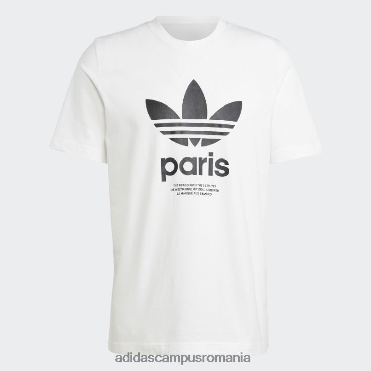 adidas campus romania tricou icone paris city originals alb bărbați alb J266N214138