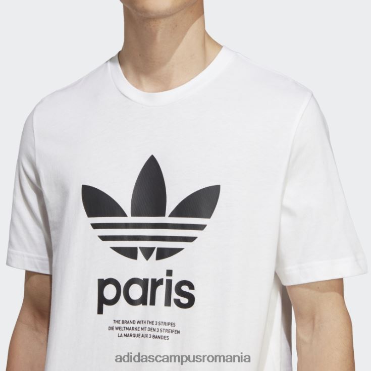 adidas campus romania tricou icone paris city originals alb bărbați alb J266N214138