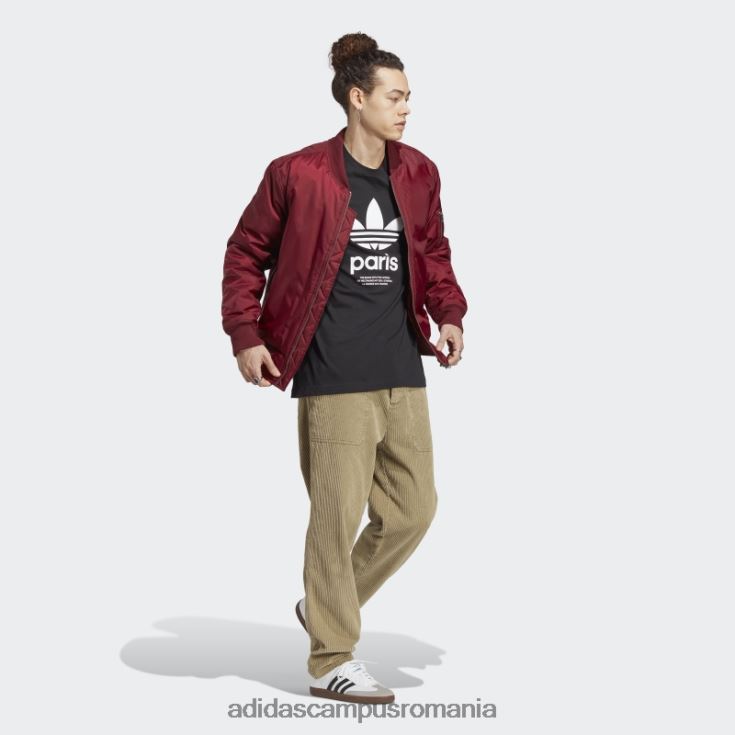 adidas campus romania tricou icone paris city originals negru bărbați negru J266N214311