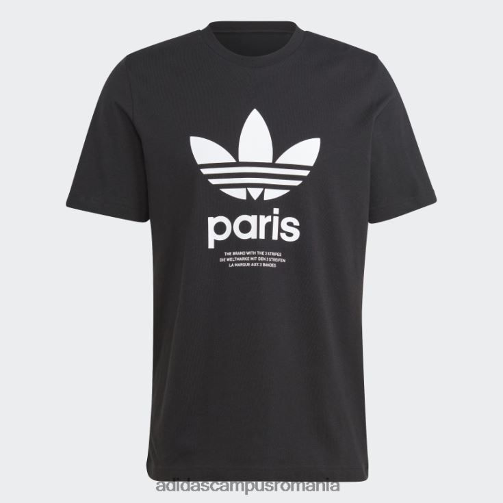 adidas campus romania tricou icone paris city originals negru bărbați negru J266N214311