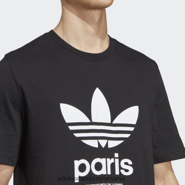 adidas campus romania tricou icone paris city originals negru bărbați negru J266N214311