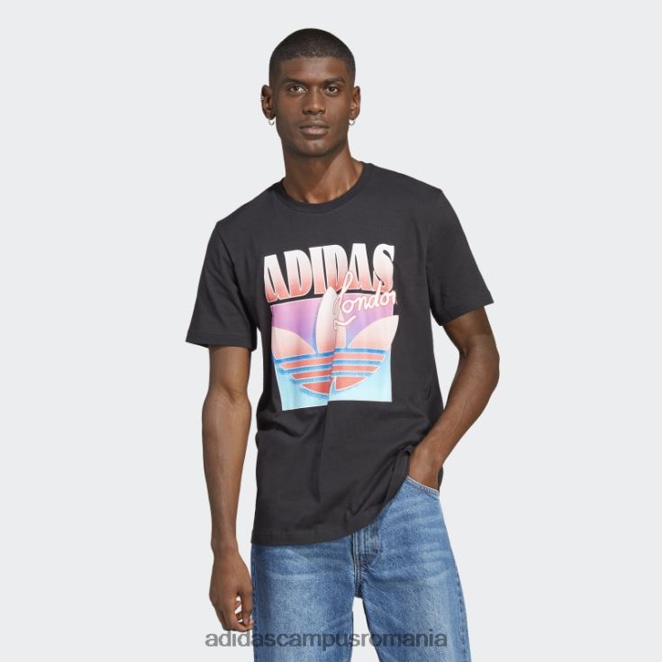 adidas campus romania tricou marca key city london negru bărbați negru J266N214846