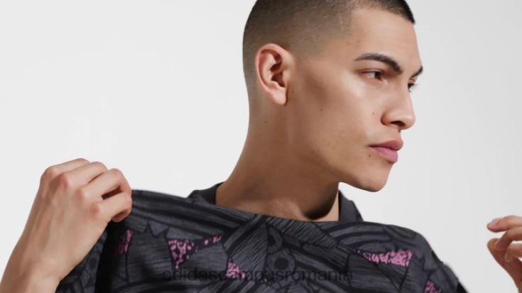 adidas campus romania tricou negru cu imprimeu trefoil rekive bărbați negru/gri/roz J266N214687
