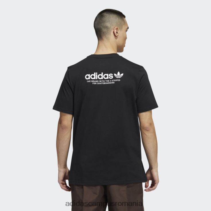 adidas campus romania tricou negru cu logo skateboarding 4.0 (neutru de gen) adidas bărbați alb negru J266N25505