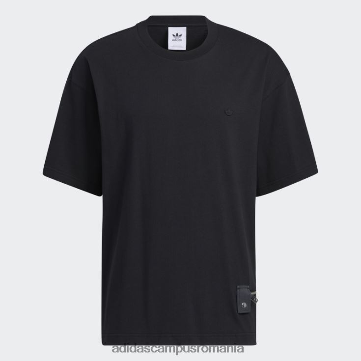 adidas campus romania tricou negru cu mânecă scurtă cu fermoar bărbați negru J266N21637