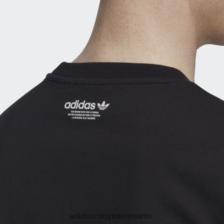 adidas campus romania tricou negru hiperreal cu maneca scurta bărbați alb negru J266N214932