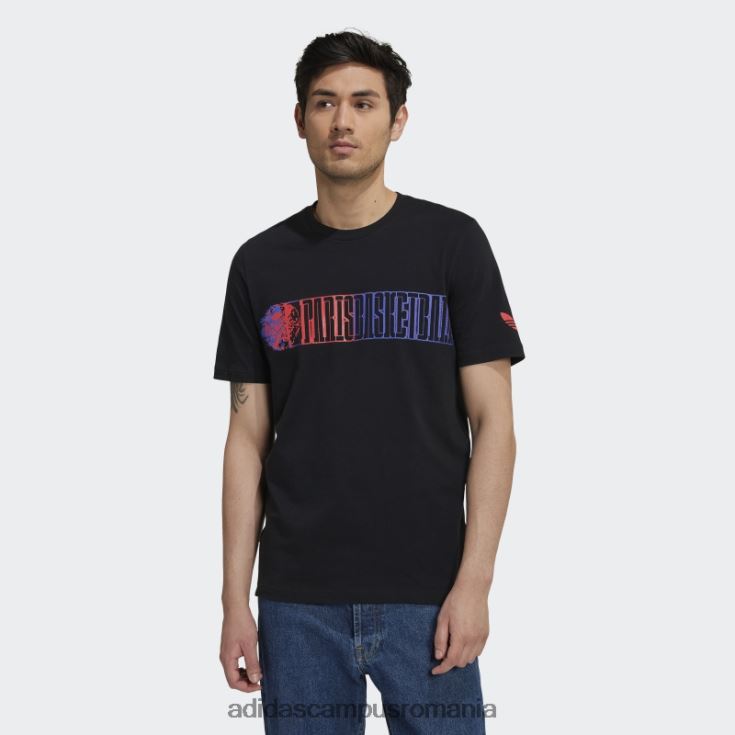 adidas campus romania tricou negru x paris baschet paris pour paris fierbinte bărbați negru J266N215092