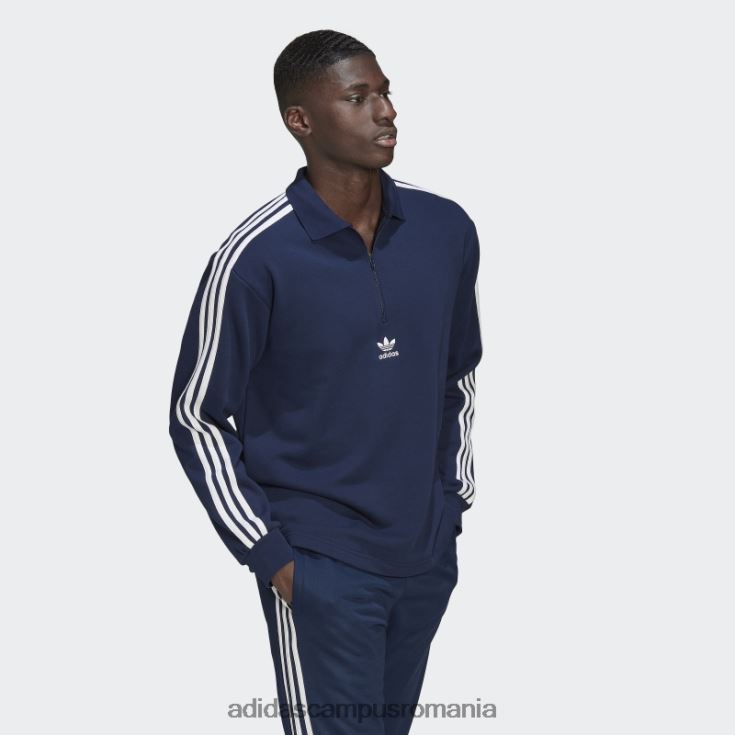 adidas campus romania tricou polo cu mânecă lungă adicolor 3 dungi noapte indigo adidas bărbați indigo de noapte J266N25472