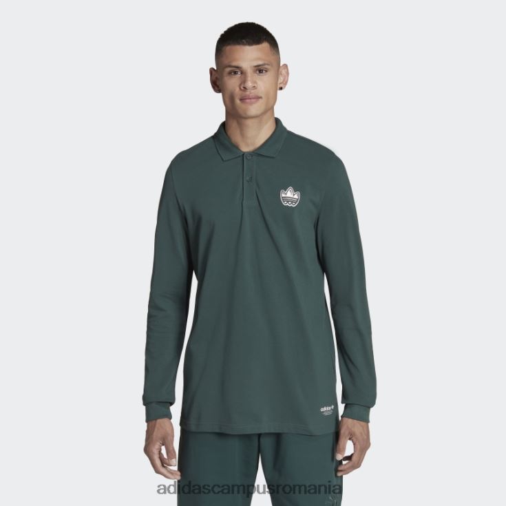 adidas campus romania tricou polo cu mânecă lungă grafică campus verde mineral adidas bărbați verde mineral J266N27284