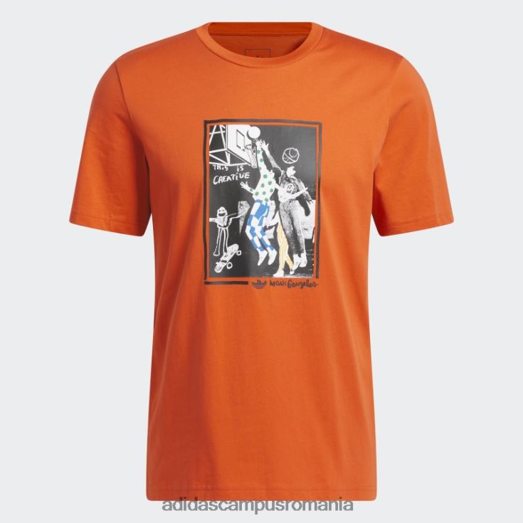 adidas campus romania tricou roșu cu grafic shmoofoil adidas bărbați roșu/multicolor J266N25679