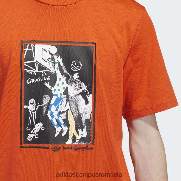 adidas campus romania tricou roșu cu grafic shmoofoil adidas bărbați roșu/multicolor J266N25679