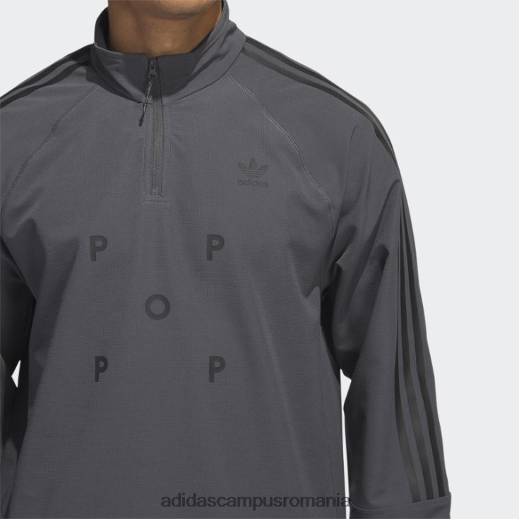 adidas campus romania tricou termic pop gri cu mânecă lungă bărbați gri/negru J266N26791