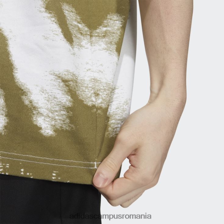 adidas campus romania tricou tie-dye pentru exterior alb bărbați alb/măsliniu J266N21531