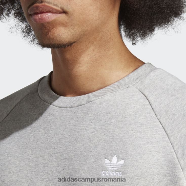 adidas campus romania trifoil essentials hanorac cu gât mediu gri mediu bărbați gri mediu J266N214431