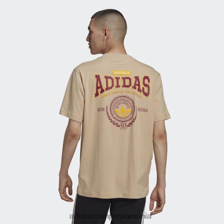 adidas campus romania varsity loose tee bej bărbați bej J266N21327