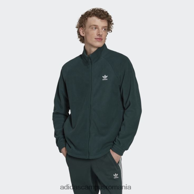 adidas campus romania verde mineral adicolor classics trefoil teddy fleece jacheta bărbați verde mineral J266N26628