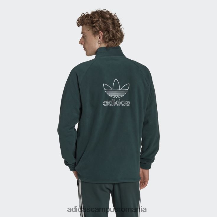 adidas campus romania verde mineral adicolor classics trefoil teddy fleece jacheta bărbați verde mineral J266N26628