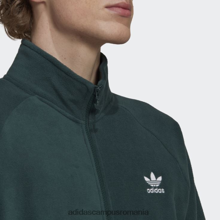 adidas campus romania verde mineral adicolor classics trefoil teddy fleece jacheta bărbați verde mineral J266N26628