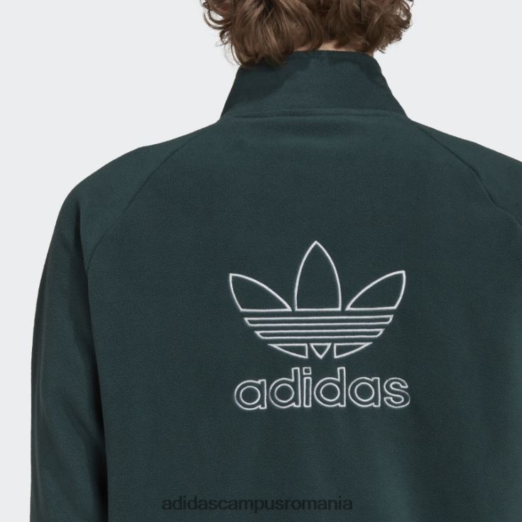 adidas campus romania verde mineral adicolor classics trefoil teddy fleece jacheta bărbați verde mineral J266N26628