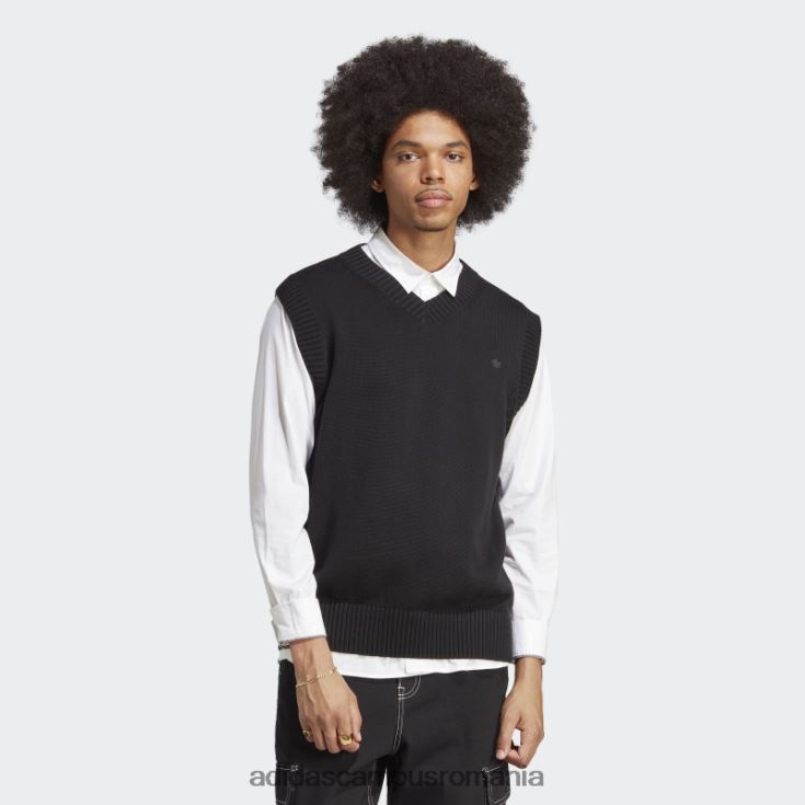 adidas campus romania vestă tricot premium essentials neagră bărbați negru J266N26008