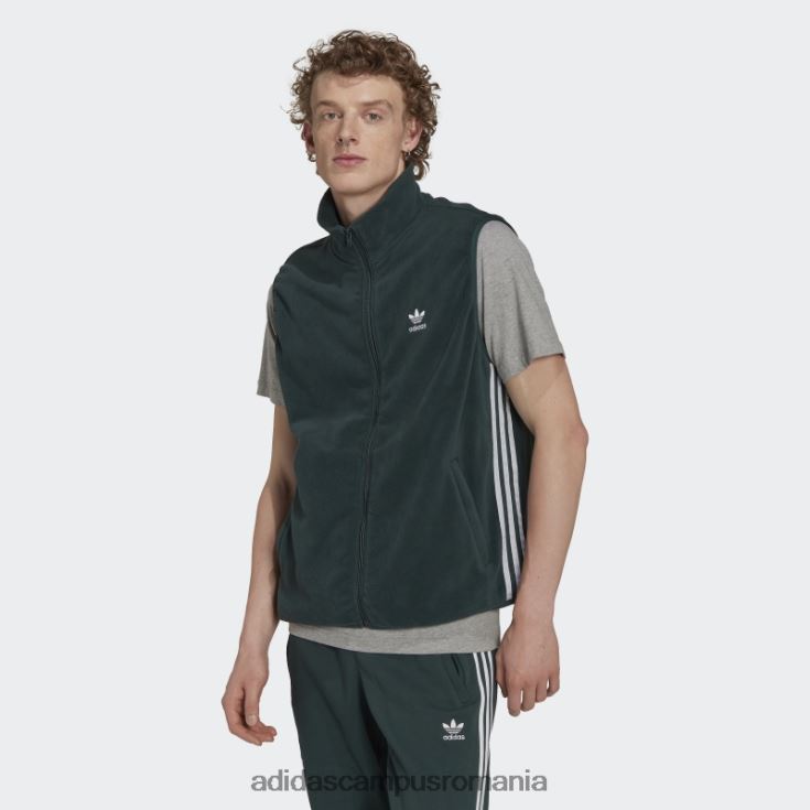 adidas campus romania vesta fleece adicolor verde mineral cu 3 dungi bărbați verde mineral J266N214939