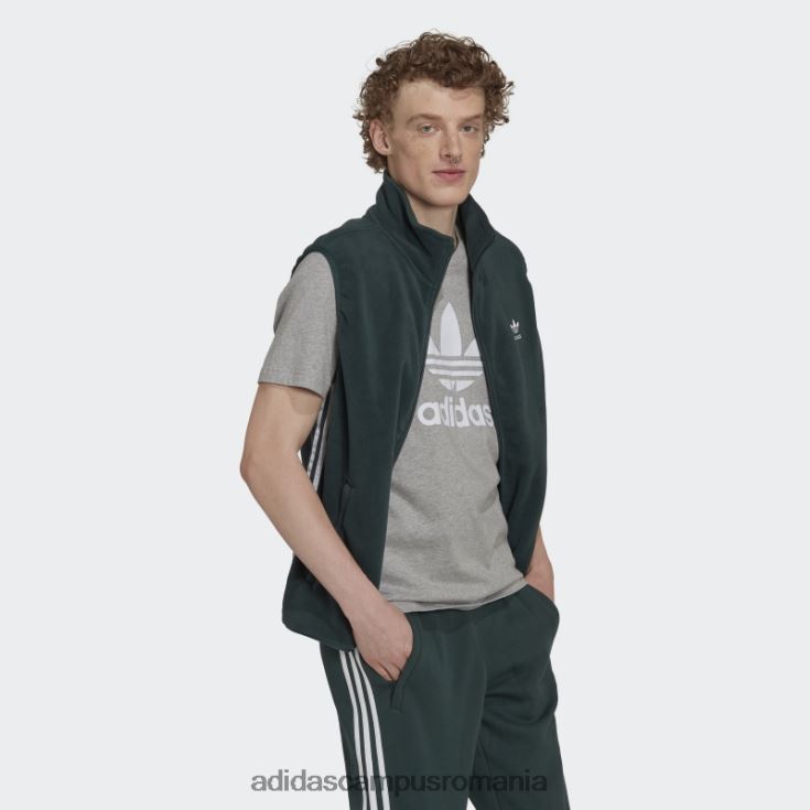 adidas campus romania vesta fleece adicolor verde mineral cu 3 dungi bărbați verde mineral J266N214939