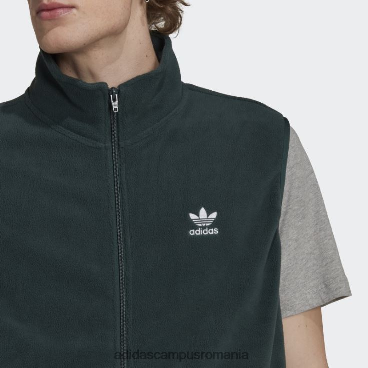 adidas campus romania vesta fleece adicolor verde mineral cu 3 dungi bărbați verde mineral J266N214939